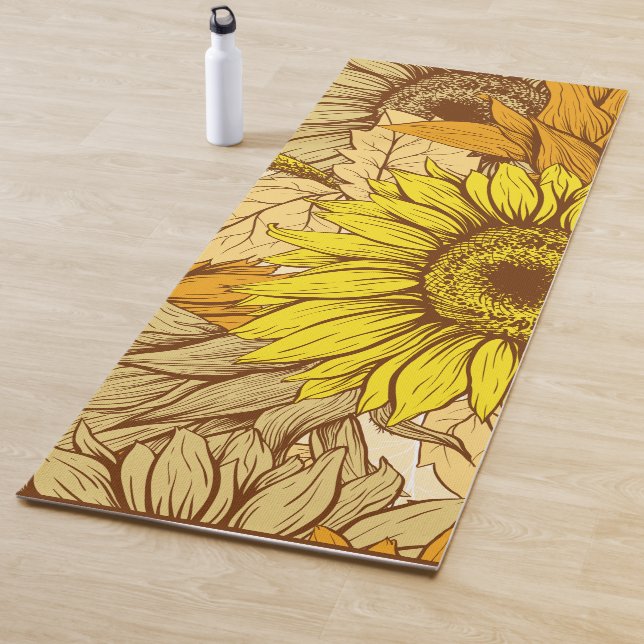 Gelbe Sonnenblume. Yogamatte (Beispiel)
