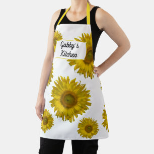 Gelbe Sonnenblumen All-Over-Print-Schürze Schürze
