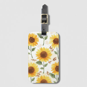 Gelbe Sonnenblumen Aquarell Floral Whimsical Gepäckanhänger