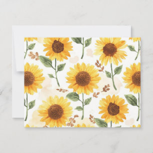 Gelbe Sonnenblumen Aquarell Floral Whimsical Karte