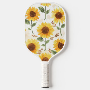 Gelbe Sonnenblumen Aquarell Floral Whimsical Pickleball Schläger