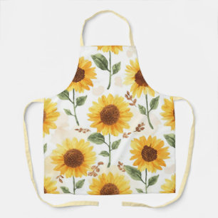 Gelbe Sonnenblumen Aquarell Floral Whimsical Schürze