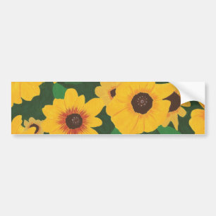Gelbe Sonnenblumen auf Autoaufklebern Autoaufkleber