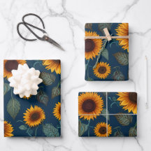 Gelbe Sonnenblumen auf einem blauen Hintergrund