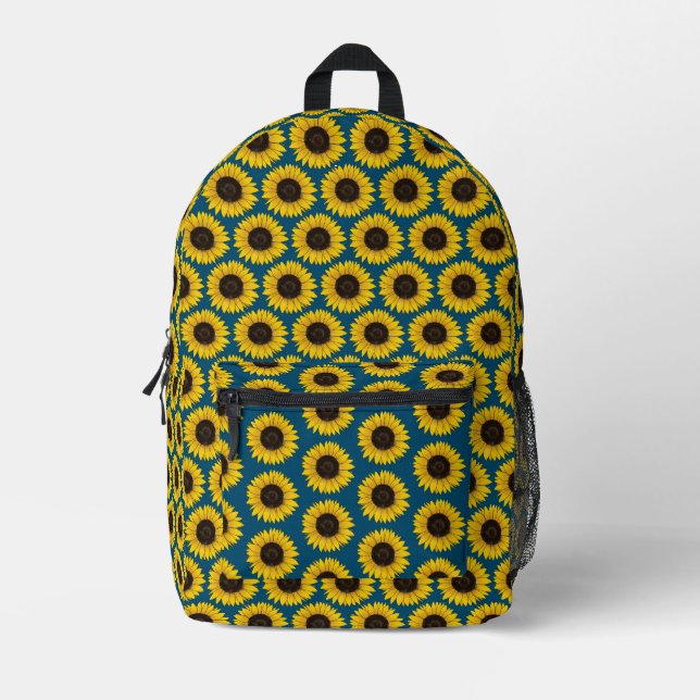 Gelbe Sonnenblumen Bedruckter Rucksack (Vorderseite)