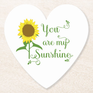 Gelbe Sonnenblumen-Blumenliebeszitate Hochzeit Untersetzer