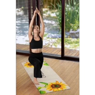 Gelbe Sonnenblumen Braune Rustikale Blütenmeere Yo Yogamatte