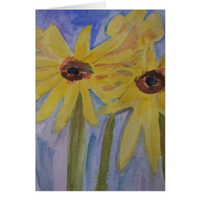 Gelbe Sonnenblumen Faltkarte (Vorne)