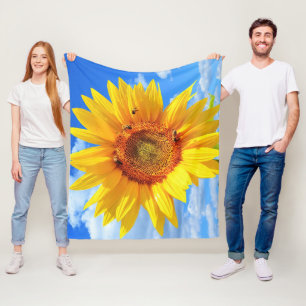 Gelbe Sonnenblumen-Flanelldecke Fleecedecke
