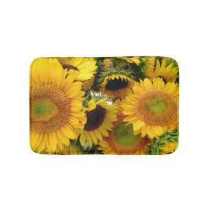 Gelbe Sonnenblumen frisch vom Bauers-Markt Badematte