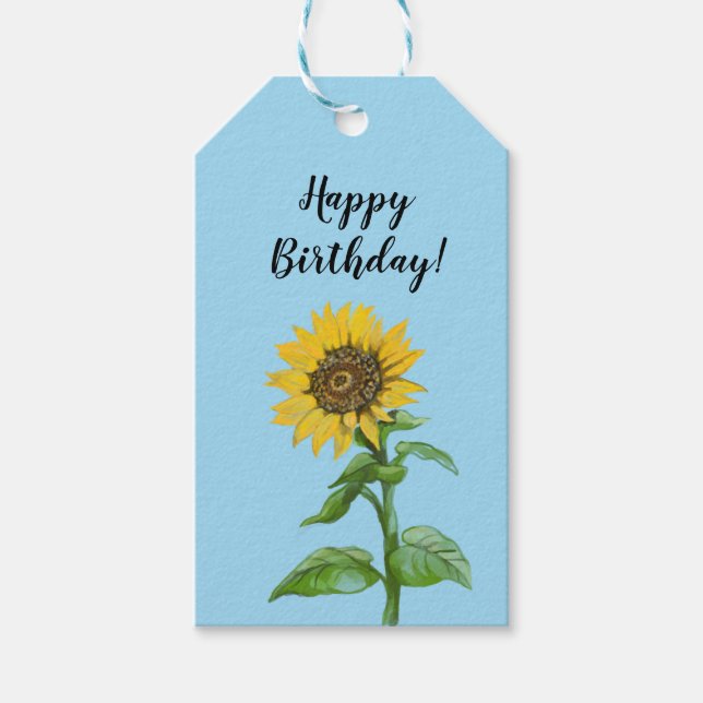 Gelbe Sonnenblumen Geschenkanhänger (Vorderseite)