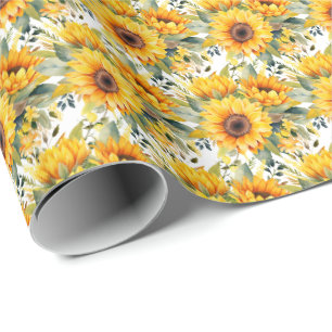 Gelbe Sonnenblumen Geschenkpapier
