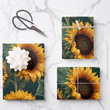 Gelbe Sonnenblumen, großes Papierblatt