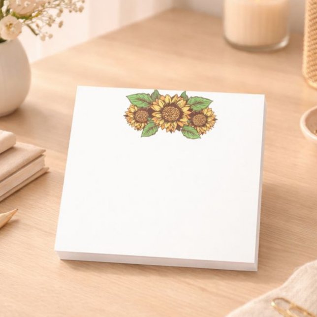 Gelbe Sonnenblumen-Haftnotizen Post-it Klebezettel (Von Creator hochgeladen)