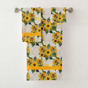 Gelbe Sonnenblumen Handtuch Set Badezimmer