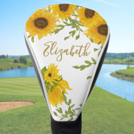 Gelbe Sonnenblumen individuelle Name Golf Headcover