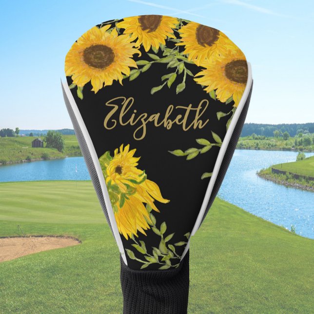 Gelbe Sonnenblumen individuelle Name Golf Headcover (Von Creator hochgeladen)