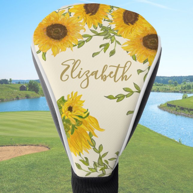 Gelbe Sonnenblumen individuelle Name Golf Headcover (Von Creator hochgeladen)