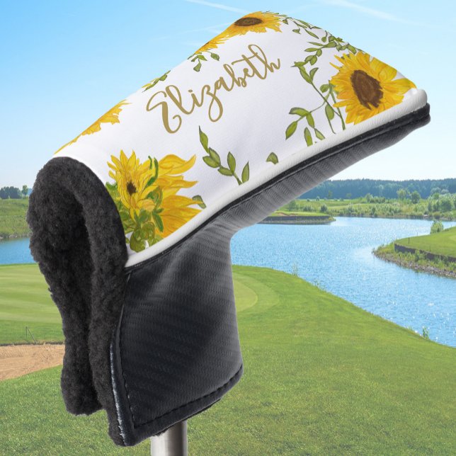 Gelbe Sonnenblumen individuelle Name Golf Headcover (Von Creator hochgeladen)