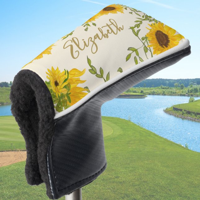 Gelbe Sonnenblumen individuelle Name Golf Headcover (Von Creator hochgeladen)