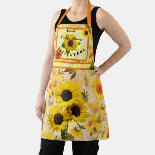 Gelbe Sonnenblumen Karierter Karo Genießeres Koch Schürze