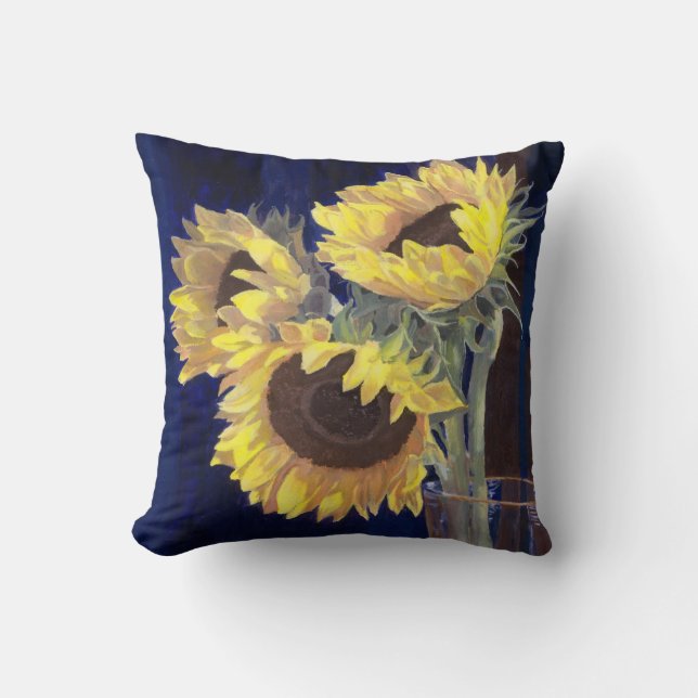 Gelbe Sonnenblumen Kissen (Vorderseite)