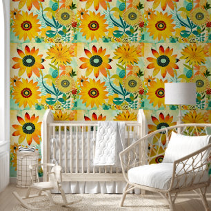 Gelbe Sonnenblumen Kunst Tapete