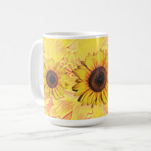 Gelbe Sonnenblumen-Kunst-Tasse Kaffeetasse