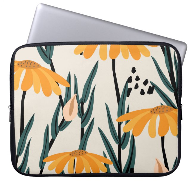 Gelbe Sonnenblumen Laptopschutzhülle (Vorderseite)