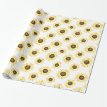 Gelbe Sonnenblumen Muster Geschenkpapier<br><div class="desc">Fügen Sie Ihrem Geschenk mit diesem Blumenpapier einen hellen und festlichen Akzent hinzu. Dieses Blumenpapier zeichnet sich durch gelbe Sonnenblumenmuster aus. Ideal für Sommer- und Frühjahrsveranstaltungen.</div>