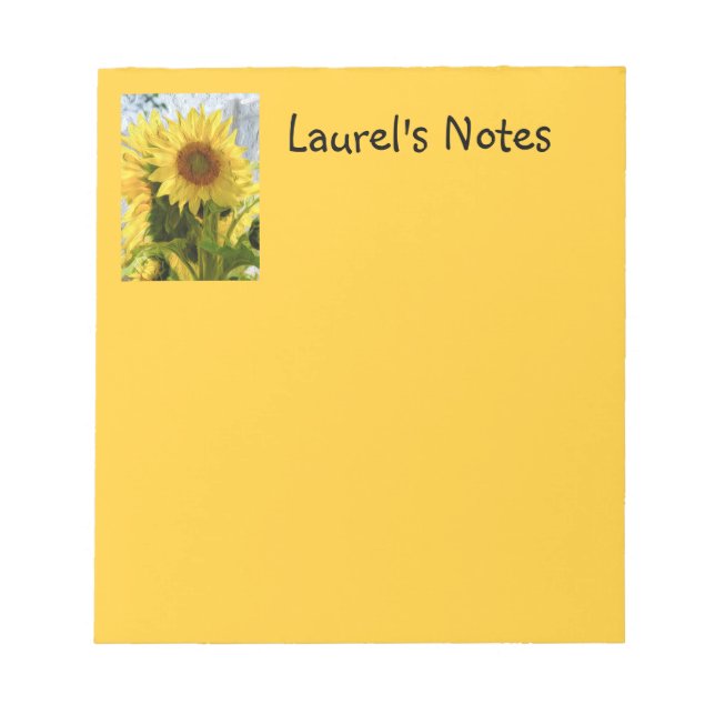Gelbe Sonnenblumen Notepad Notizblock (Vorderseite)