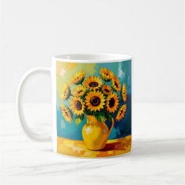 Gelbe Sonnenblumen Personalisiert Kaffeetasse