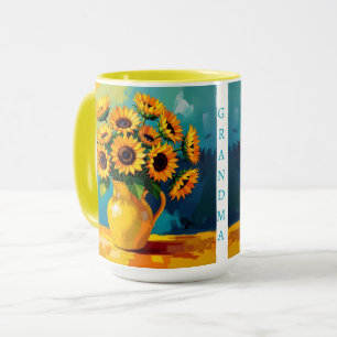 Gelbe Sonnenblumen Personalisiert Tasse