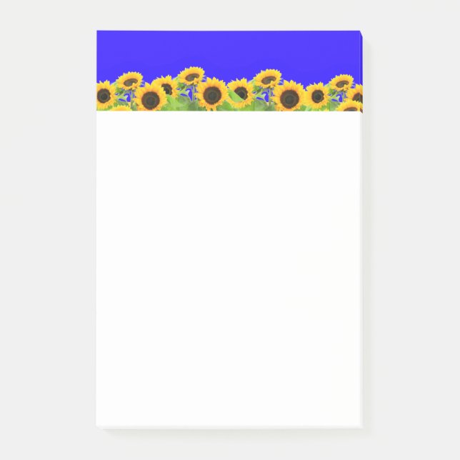 Gelbe Sonnenblumen Post-it Notizen (Vorderseite)
