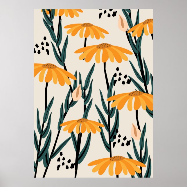 Gelbe Sonnenblumen Poster (Vorne)