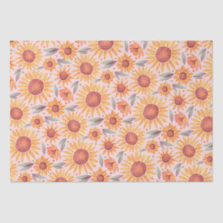 Gelbe Sonnenblumen Rosa Farbe Seidenpapier