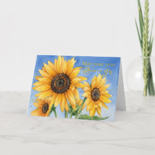 Gelbe Sonnenblumen Rosh-Haschana-Wünsche Karte
