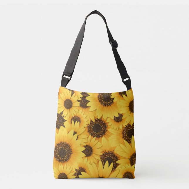 Gelbe Sonnenblumen Tragetaschen Mit Langen Trägern (Vorderseite)