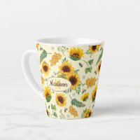 Gelbe Sonnenblumen und Honigbienen, kundenspezifis