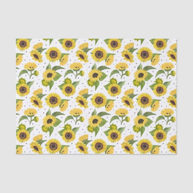 Gelbe Sonnenblumen und Sonnenblumen Seidenpapier (Vorderseite)