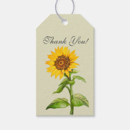 Gelbe Sonnenblumen vielen Dank Geschenkanhänger