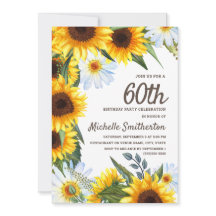 Gelbe Sonnenblumen Weiße Daisies 60. Geburtstag