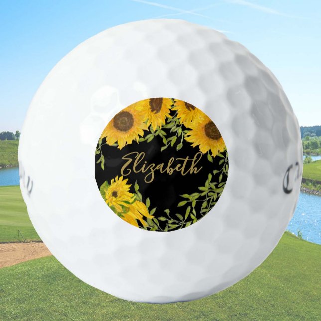 Gelbe Sonnenblumen Zierfrauen Golfball (Von Creator hochgeladen)
