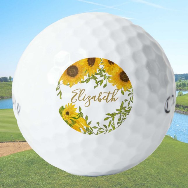 Gelbe Sonnenblumen Zierfrauen Golfball (Von Creator hochgeladen)