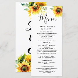 Gelbe Sonnenblumenblume, lebhafter Frühlingsbukett Menükarte