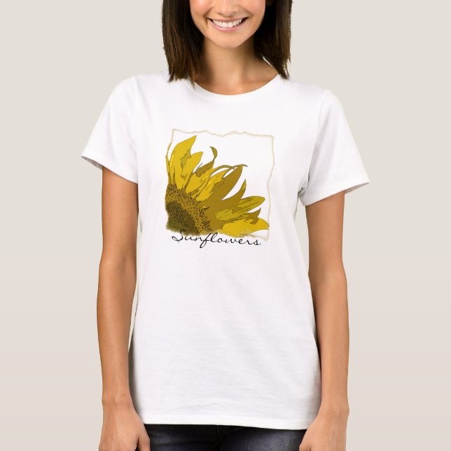 Gelbe Sonnenblumenecke  T-Shirt (Vorderseite)