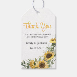 Gelbe Sonnenblumengrün Vielen Dank für Ihr Geschen Geschenkanhänger