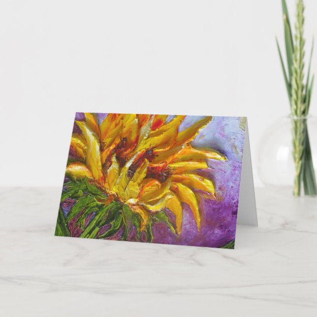 Gelbe Sonnenblumenkarte Karte (Vorderseite)