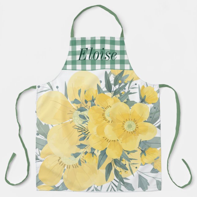 Gelbe Sonnenblüten Schürze (Vorderseite)