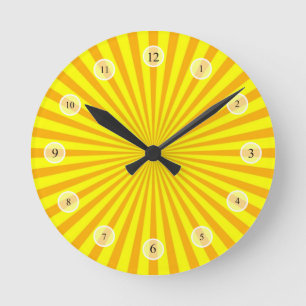 Gelbe Sonnendurchbruch-Uhr Runde Wanduhr